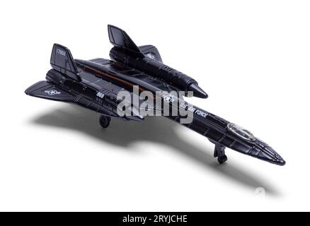 SR-71 Toy Metal Plane Cut Out on White. Stock Photo