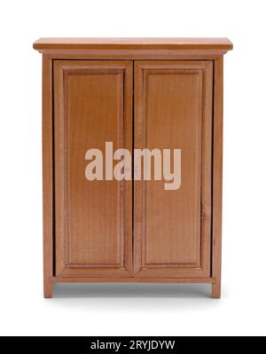 Wood Toy Wardrobe Cut Out on White. Stock Photo