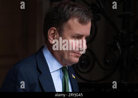 London, UK. 12 Sep 2023. Greg Hands - Conservative Party Chairman arrives for a cabinet meeting in Downing Street. Credit: Justin Ng/Alamy. Stock Photo