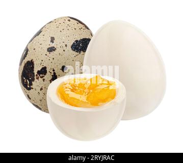 Quail eggs isolated on white background Stock Photo