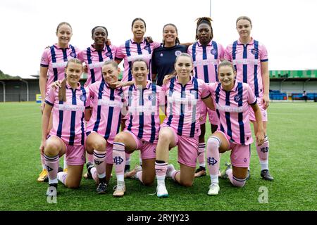 London, UK. 01st Oct, 2023. London, England, October 1st 2023: Players of Dulwich Hamlet starting XI Team photo for the Womens FA Cup: 2nd Round Qualifying game between Barking and Dulwich Hamlet at Barking Football Club in London, England. (Liam Asman/SPP) Credit: SPP Sport Press Photo. /Alamy Live News Stock Photo