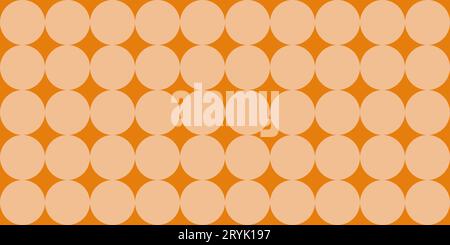 Geometric seamless pattern with dots or circles, apricot crush colors, vector illustration Stock Vector
