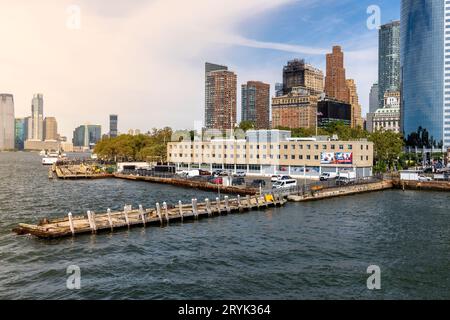 LOWER MANHATTAN, NEW YORK, USA - SEPTEMBER 16, 2023.  The USCG Auxillary Division 5 Headquarters building at The Battery in Lower Manhattan, New York Stock Photo