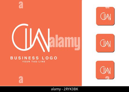 CW, WC, Abstract Letters Logo Monogram Stock Vector