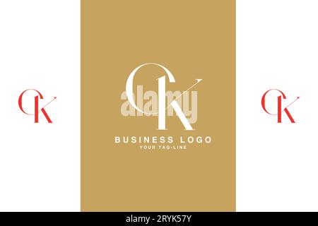 CK, KC, Abstract Letters Logo Monogram Stock Vector