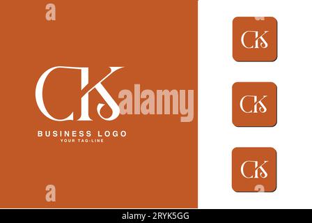 CK, KC, Abstract Letters Logo Monogram Stock Vector
