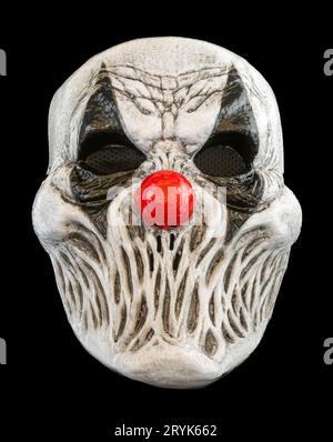 Silent Clown Mask Isolated on Black Stock Photo