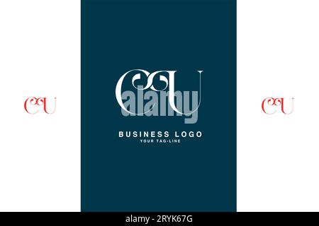 CU, UC, Abstract Letters Logo Monogram Stock Vector