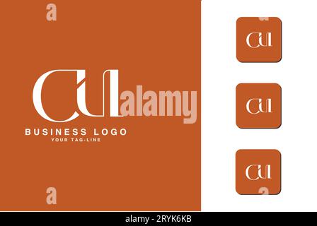 CU, UC, Abstract Letters Logo Monogram Stock Vector