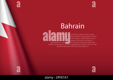 3d national flag Bahrain isolated on background with copyspace Stock Vector