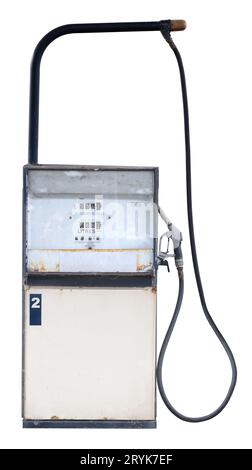 Vintage Retro Petrol Or Gas Pump Isolated On A White Background Stock Photo