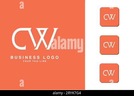 CW, WC, Abstract Letters Logo Monogram Stock Vector