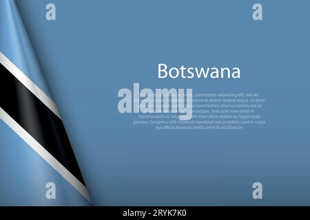 3d national flag Botswana isolated on background with copyspace Stock Vector