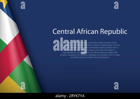 3d national flag Central African Republic isolated on background with copyspace Stock Vector