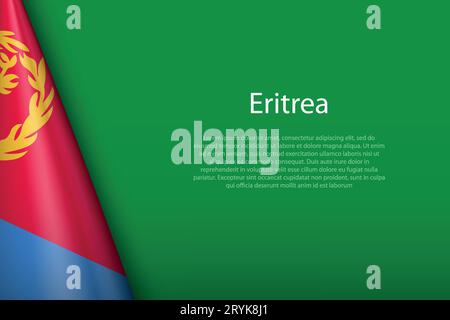 3d national flag Eritrea isolated on background with copyspace Stock Vector