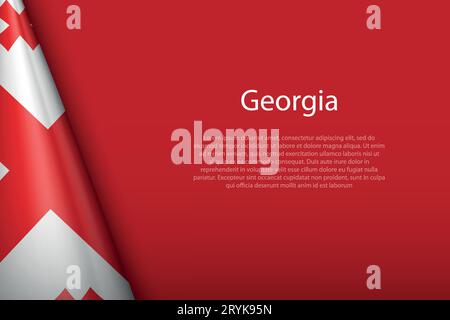 3d national flag Georgia isolated on background with copyspace Stock Vector