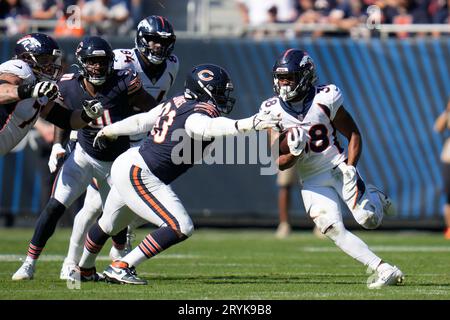 Chicago Bears defensive tackle Justin Jones (93) during an NFL football  preseason game against the Buffalo Bills, Saturday, Aug. 26, 2023, in  Chicago. (AP Photo/Melissa Tamez Stock Photo - Alamy