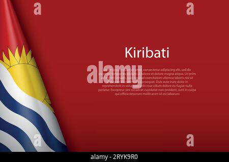3d national flag Kiribati isolated on background with copyspace Stock Vector