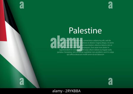 3d national flag Palestine isolated on background with copyspace Stock Vector