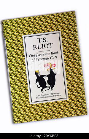 T. S. Eliot - Old Possum's Book of Practical Cats. Faber and Faber.Book cover, studio setup on white background Stock Photo