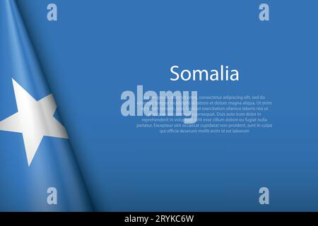 3d national flag Somalia isolated on background with copyspace Stock Vector