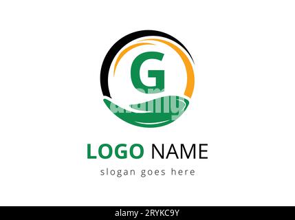 Letter G With Charity Logo Template. Stock Vector
