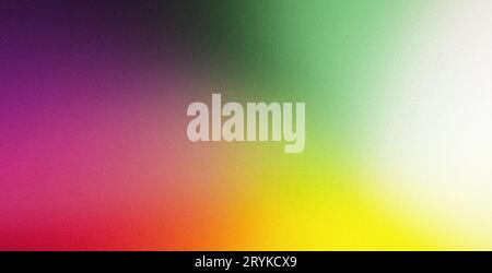 Colorful grainy gradient background with green yellow red black purple blurred colors for banner poster cover web design Stock Photo