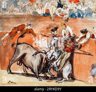 Bullfight painting in high resolution by Edouard Manet. Original from The Getty. Stock Photo