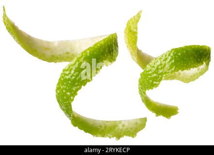Lime zest on a white isolated background Stock Photo
