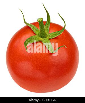 One whole cherry tomato isolated on white background Stock Photo