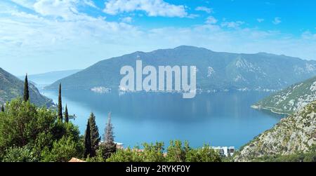 Kotor town on coast  (Montenegro, Bay of Kotor) Stock Photo