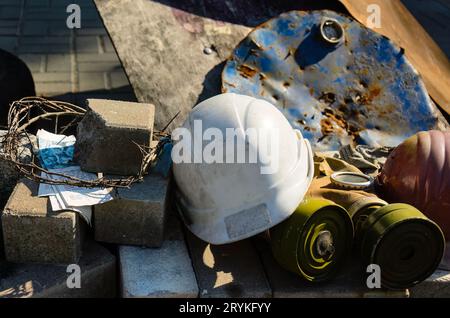 Maidan square paying tribute to fallen fighters in Kiev - Ukraine Stock Photo