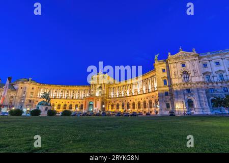 Vienna, Austria - June 24, 2015: night city skyline at The Hofburg palace Stock Photo