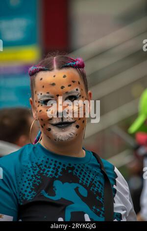 Fans arriving on match day in Wembley NFL Atlanta Falcons v Jacksonville Jaquars, 1st October 23 Stock Photo