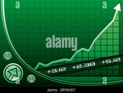 Arrow on chart going up due of hossa progress Stock Photo