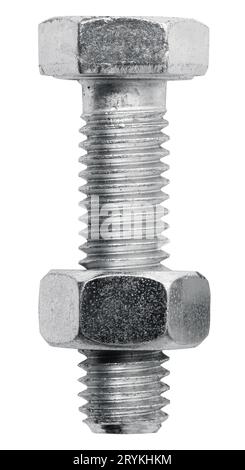 Bolt and nut isolated on white background Stock Photo