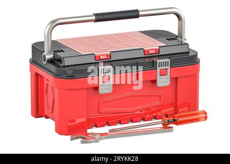 Plastic Toolbox, 3D rendering isolated on white background Stock Photo ...
