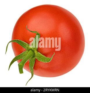 One whole cherry tomato isolated on white background Stock Photo