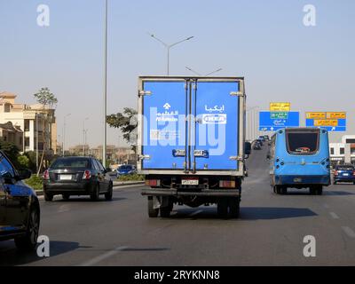Cairo, Egypt, September 11 2023: IKEA store delivery vehicle on the road, a Swedish Dutch multinational conglomerate that designs and sells ready to a Stock Photo