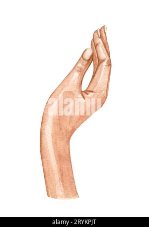 Watercolor hand illustration. Holding hands. Hope concept. charity concept. Mother and baby. Stock Photo