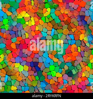 Seamless tileable background pattern of multicolored mosaic stones Stock Photo