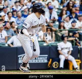 Milwaukee Brewers Center Fielder Garrett Mitchell Editorial Stock