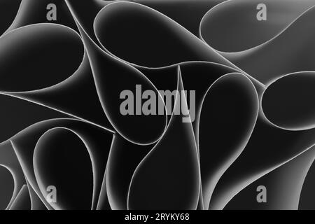 Abstract, grey paper background with smooth lines Stock Photo