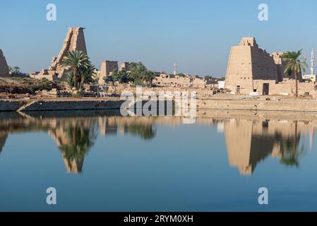 Sacred Lake at Karnak Temple, Egypt Stock Photo