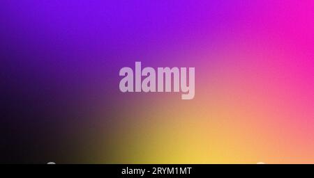 Dark purple yellow grain texture vibrant color gradient background, abstract blurred banner poster backdrop design Stock Photo