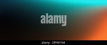 Vibrant glowing grainy green orange black color gradient background ...