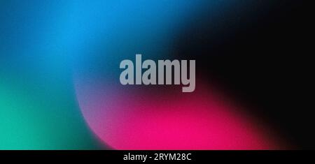 Abstract gradient background blue red green black grainy texture copy space large banner size Stock Photo