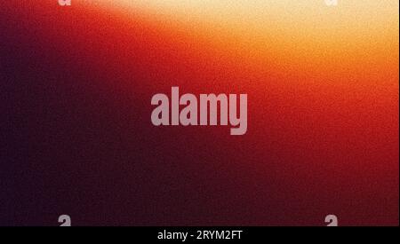 Red orange yellow dark grainy gradient background, blurred colors with noise texture effect, copy space Stock Photo