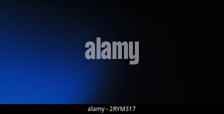 Dark blue grain texture background, large banner web page header abstract noise effect design Stock Photo