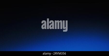 Dark blue abstract color gradient wave on black background, blurry grainy light wave noise texture backdrop, copy space Stock Photo